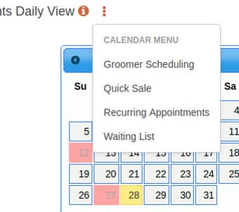 Appointment Sub Menu