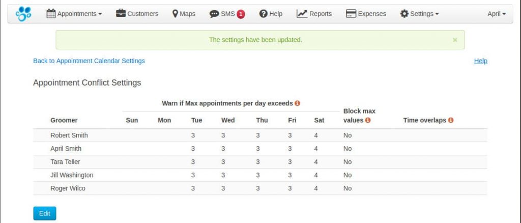 Warn max value conflict settings.